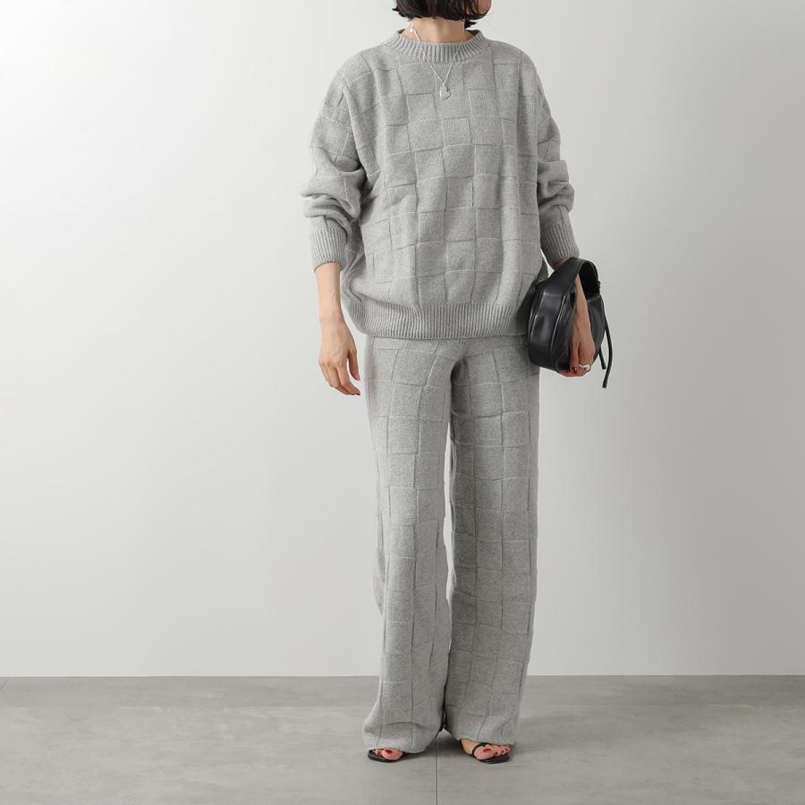 BASERANGE ベースレンジ ニットパンツ KONAK PANTS TRKON MW AU23 レディース ウールブレンド ワイドパンツ GREY-MELANGE｜s-musee｜03