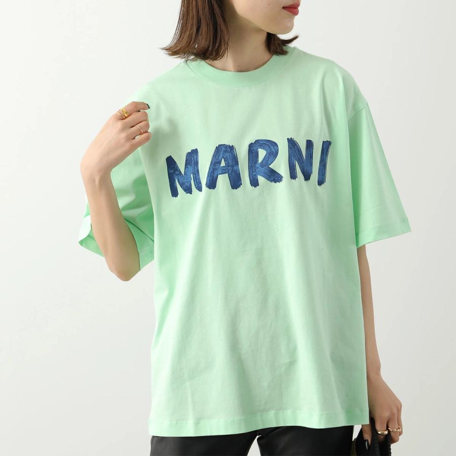 MARNI フロントロゴTシャツ ミントグリーン MARNI（マルニ） Tシャツ THJET49EPH USCS11 レディース クルーネック
