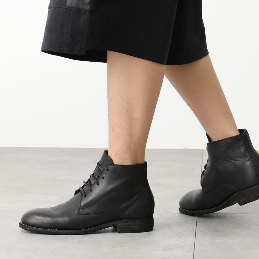 GUIDI グイディ レースアップブーツ 993 メンズ ホースレザー フルグレイン ショートブーツ ビブラムソール シューズ 靴 LINED-BLKT｜s-musee｜05