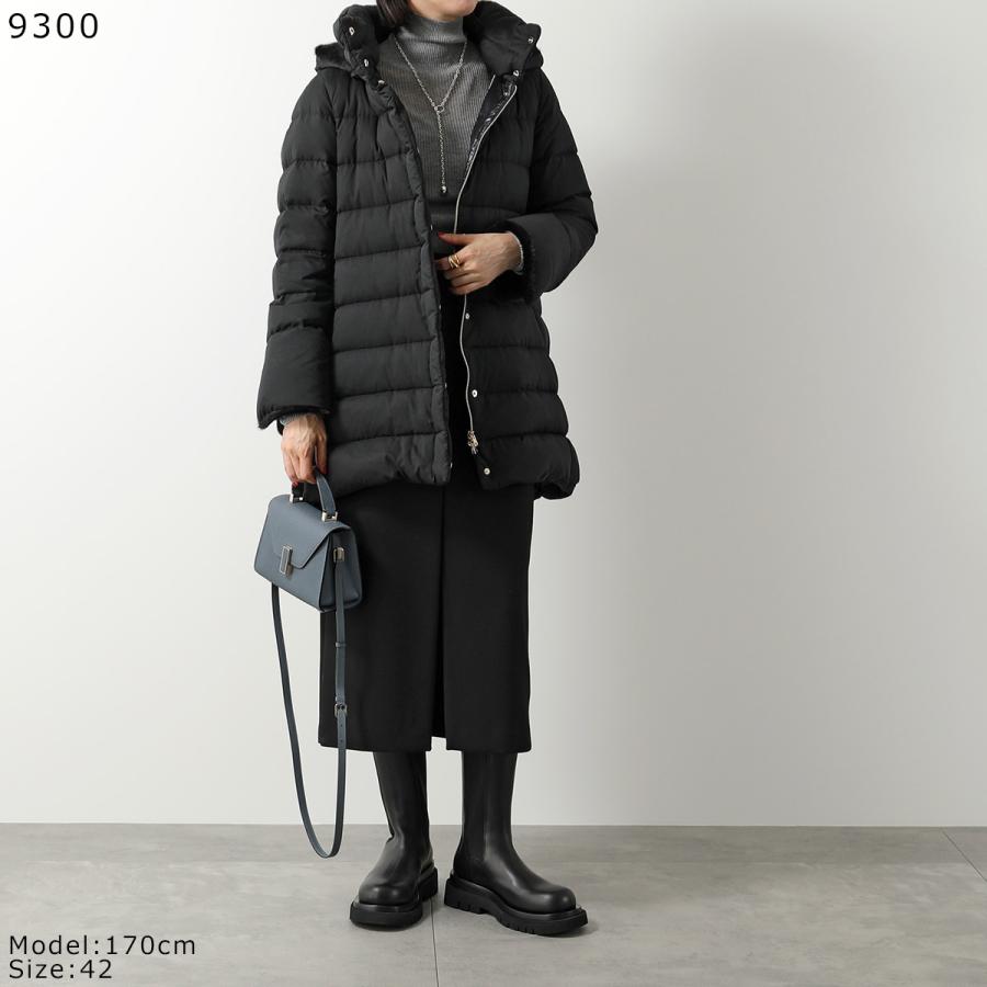 HERNO ヘルノ ダウンジャケット PI001795D 12414 レディース フード付き エコファートリム ミドル丈 POLAR-TECH ...