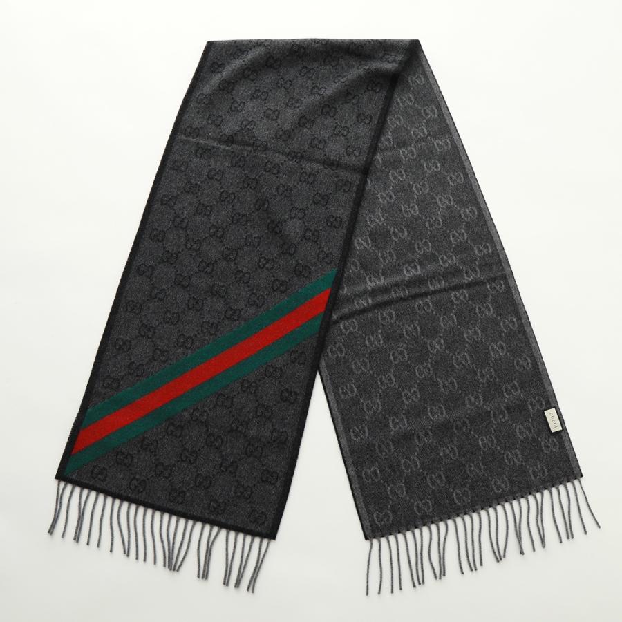 GUCCI（グッチ） マフラー 570603 3G200 メンズ GGロゴ フリンジ