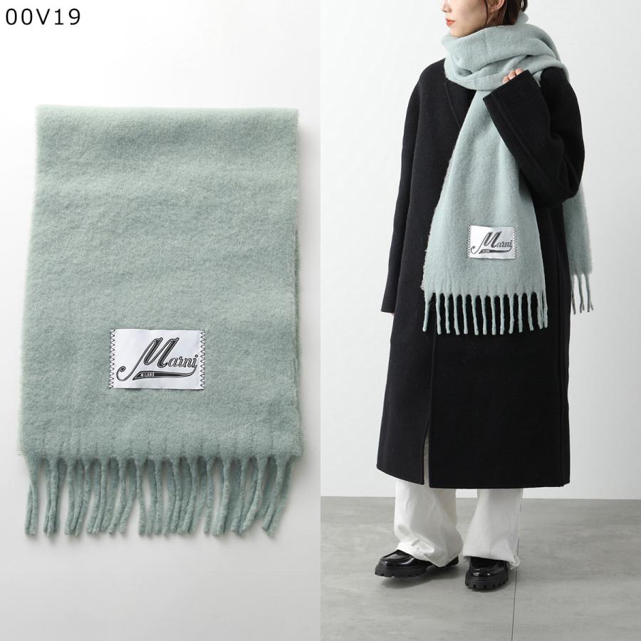 MARNI マルニ マフラー SCMC0059Y0 ASZC0005A0 UTW918 レディース ロゴラベル フリンジ ストール スカーフ 大判 カラー12色 SCMC0059Y0UTW91800B50の画像