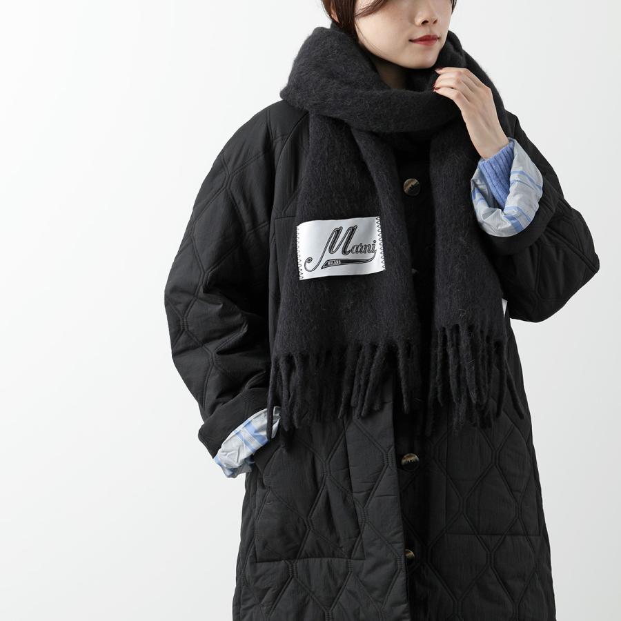 MARNI マルニ マフラー SCMC0059Y0 ASZC0005A0 UTW918 レディース ロゴラベル フリンジ ストール スカーフ 大判 カラー12色 SCMC0059Y0UTW91800B50の画像