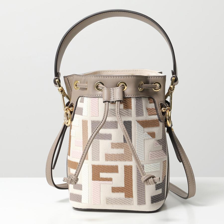 【美品】  FENDI / フェンディ | MINI MON TRESOR ミニ モン トレゾール レザー ショルダーバッグ | グレー | レディース FENDI（フェンディ） ショルダーバッグ MINI MON TRESOR ミニ モン