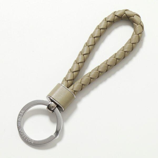 ボッテガヴェネタイントレチャート キーリング チャーム グレー 709727