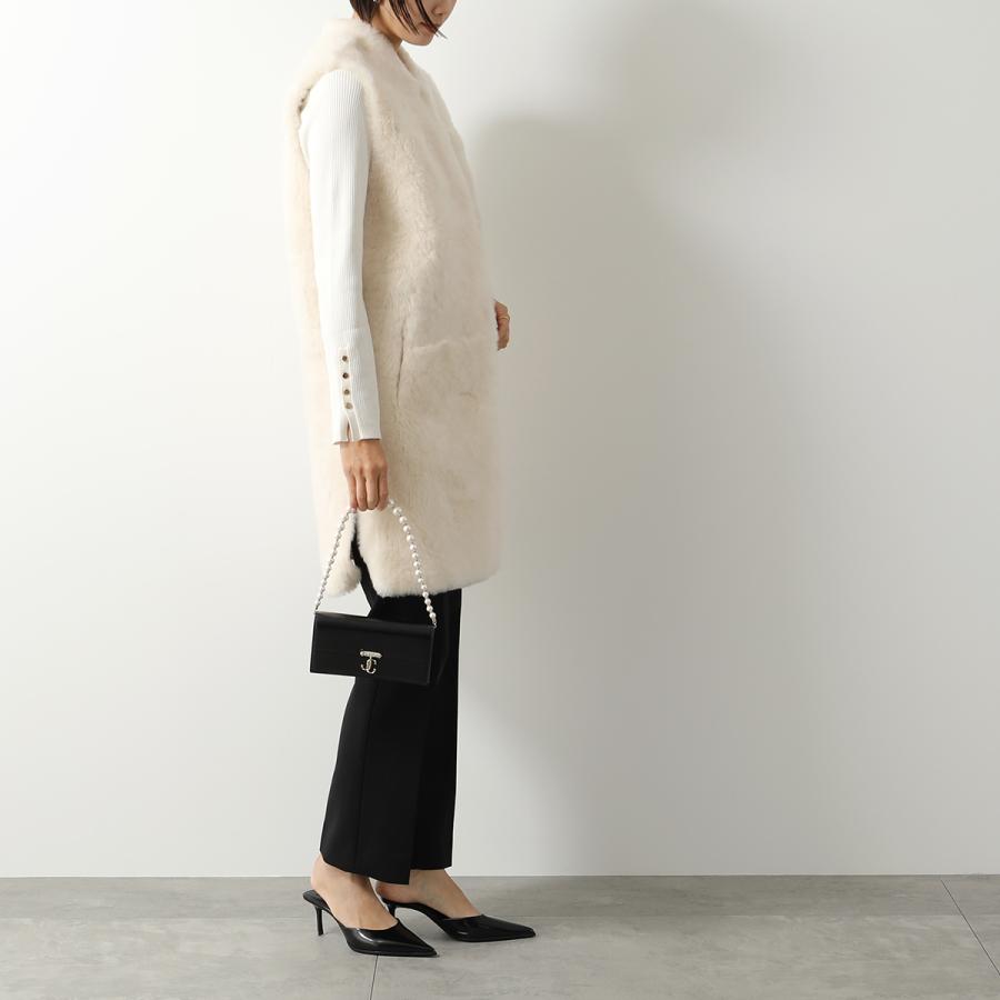 美品 ジミーチュウ ヴァレンヌ チェーン ショルダー パーティーバッグ カード JIMMY CHOO（ジミーチュウ） パールストラップ付き ショルダーバッグ