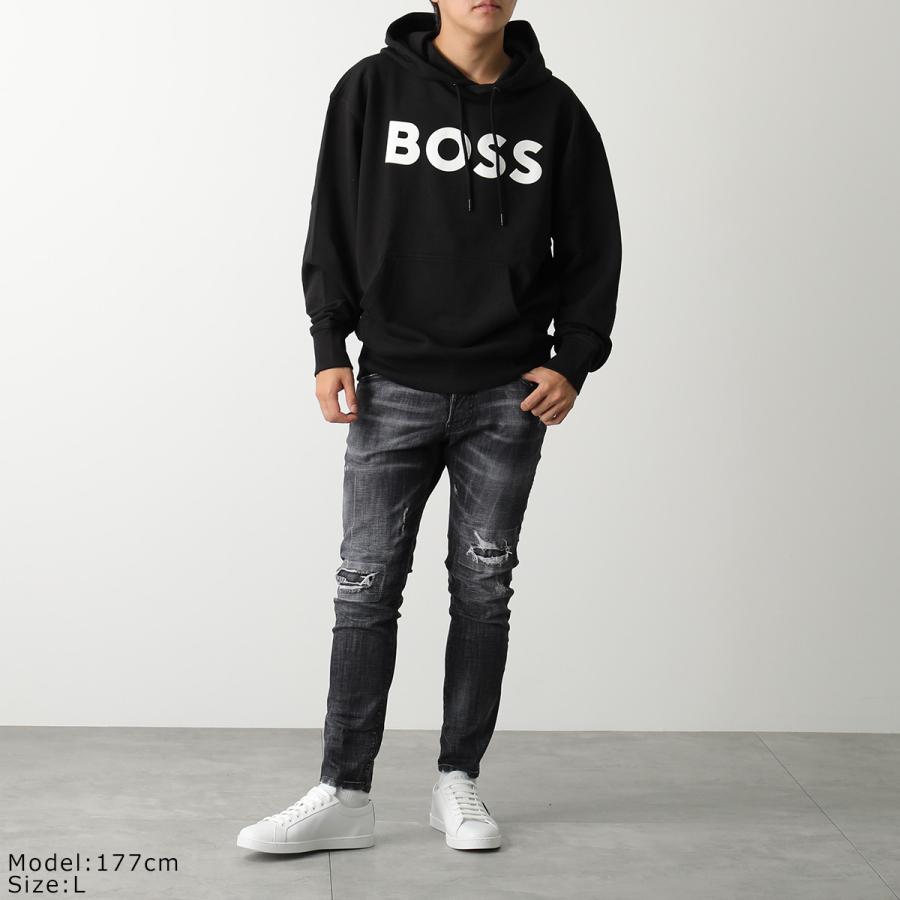 HUGO BOSS ヒューゴボス パーカー 50487134 メンズ ORANGE プルオーバー フーディー スウェット ラバーロゴ コットン 長袖 カラー5色｜s-musee｜08