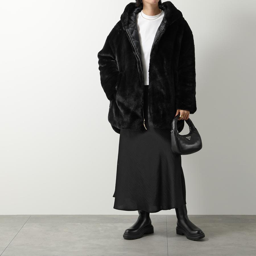 マックスマーラ キューブ ジャケット リバーシブル フード付きファーコート