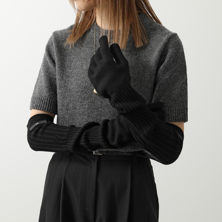 Y-3 ワイスリー 手袋 IJ9885 メンズ ロング グローブ ロゴ リブ編み
