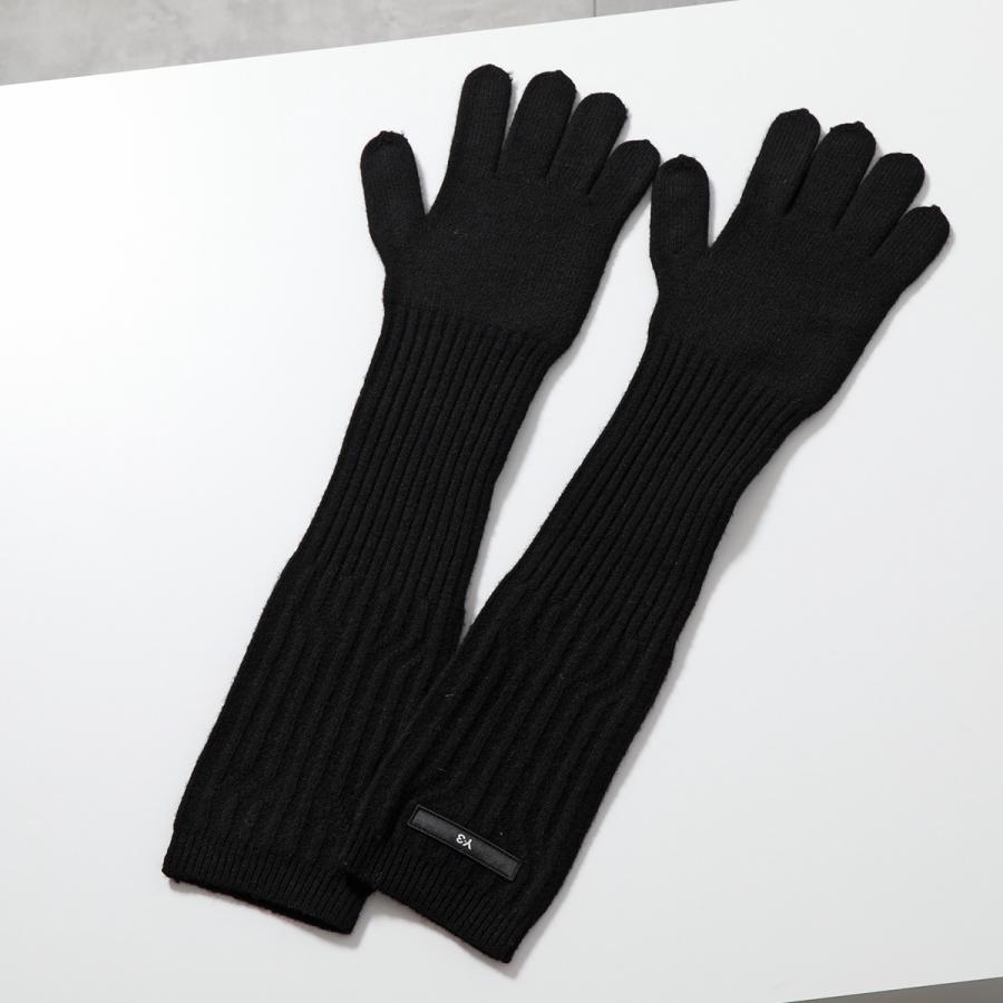 Y-3 ワイスリー 手袋 IJ9885 メンズ ロング グローブ ロゴ リブ編み