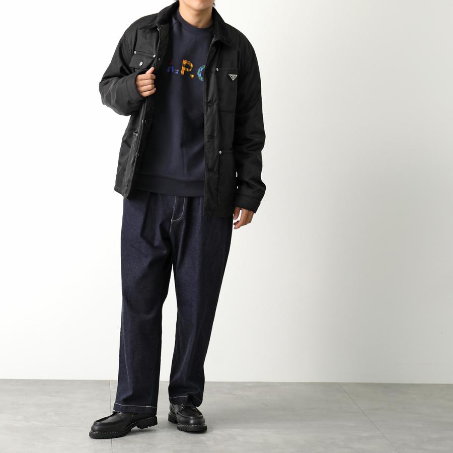 APC A.P.C. アーペーセー スウェット shaun ショーン COGVF H27843 メンズ トレーナー チェック ロゴプリント コットン 長袖 クルーネック カラー2色｜s-musee｜05