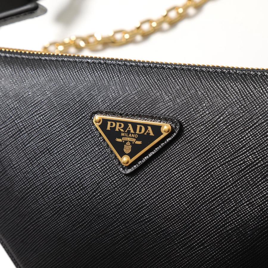 【極美品】PRADA ハンドバッグ サフィアーノ　黒　トライアングルロゴ PRADA（プラダ） ハンドバッグ 1BC543 NZV レディース トライアングル