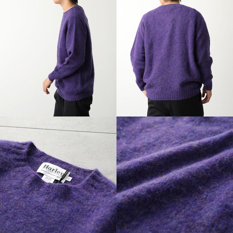 お値段見直しました。スコットランド　ニットセーター　ネイビーとピンクのストライプ Harley of SCOTLAND Scotland ハーレーオブスコットランド