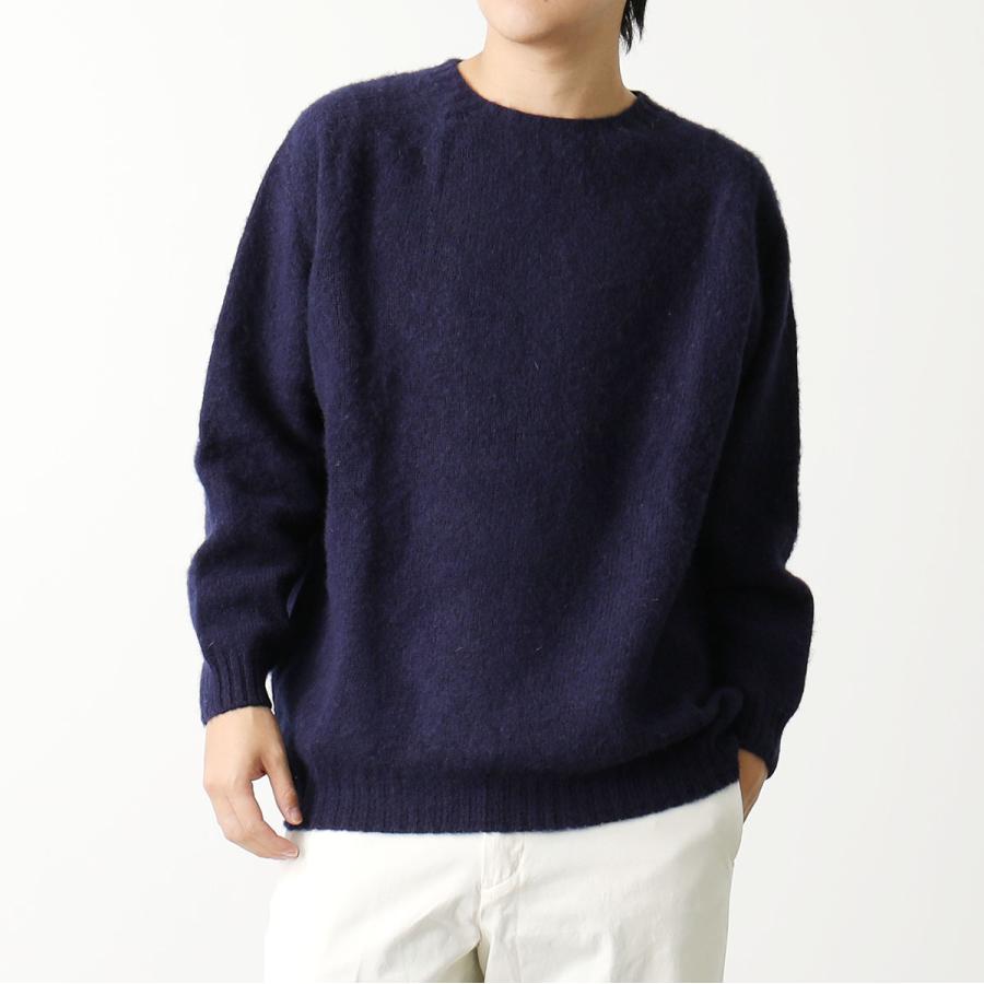 ・HARLEY Of Scotland｜ Jumbo Size Crew Neck Sweater Supersoft Wool Knit/ ハーレー/ジャンボ サイズ クルー ネック セーター スーパーソフト ウール ニット/ネイビー # Harley of SCOTLAND（ハーレーオブスコットランド） ニットセーター