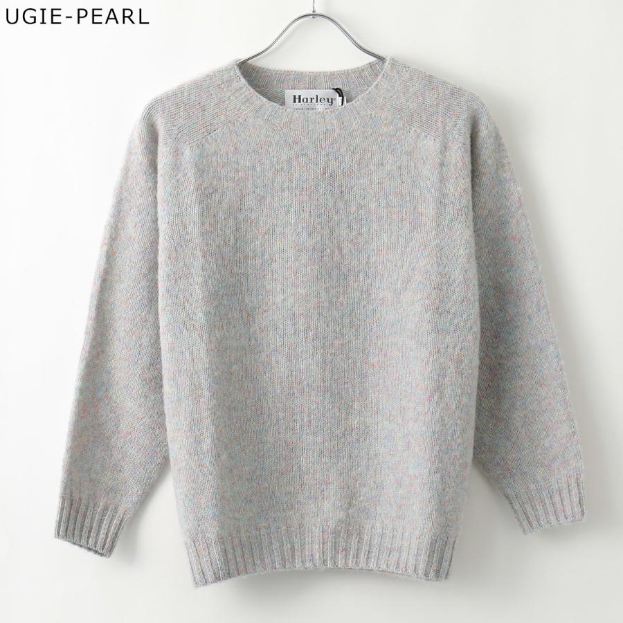 ・HARLEY Of Scotland｜W  Jumbo Size Crew Neck Sweater Supersoft Wool Knit/ ハーレー/ジャンボ サイズ クルー ネック セーター スーパーソフト ウール ニット/ミッドグレー # Harley of SCOTLAND（ハーレーオブスコットランド） ニットセーター