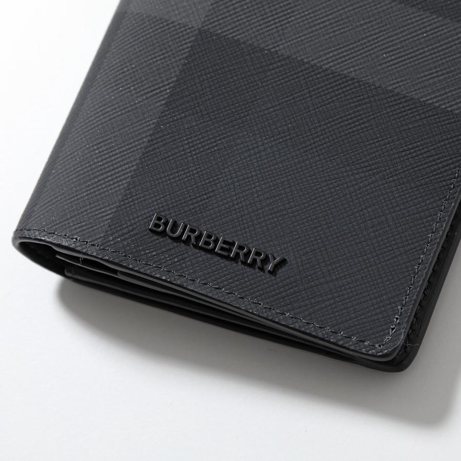 BURBERRY バーバリー 二つ折り長財布 MS CAVENDISH BRT 8070199 メンズ 小銭入れあり ロンドンチェック ロゴ A1208/CHARCOALの画像