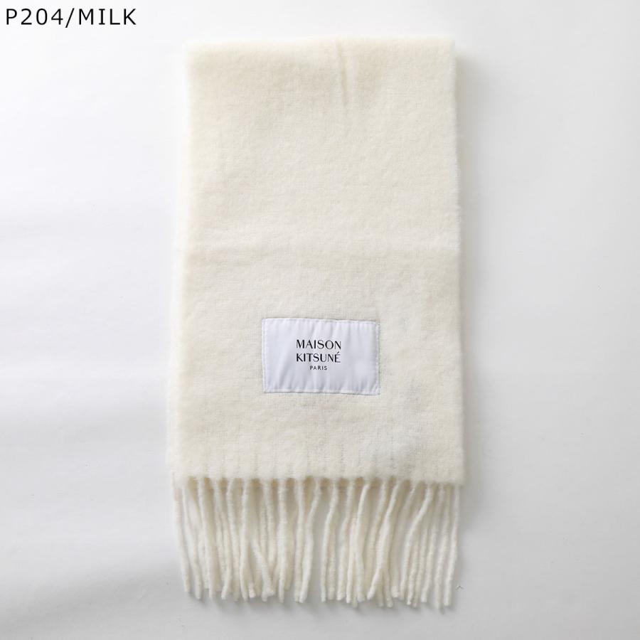 MAISON KITSUNE マフラー ホワイト MAISON KITSUNE（メゾン キツネ） マフラー BABY ALPACA PLAIN SCARF