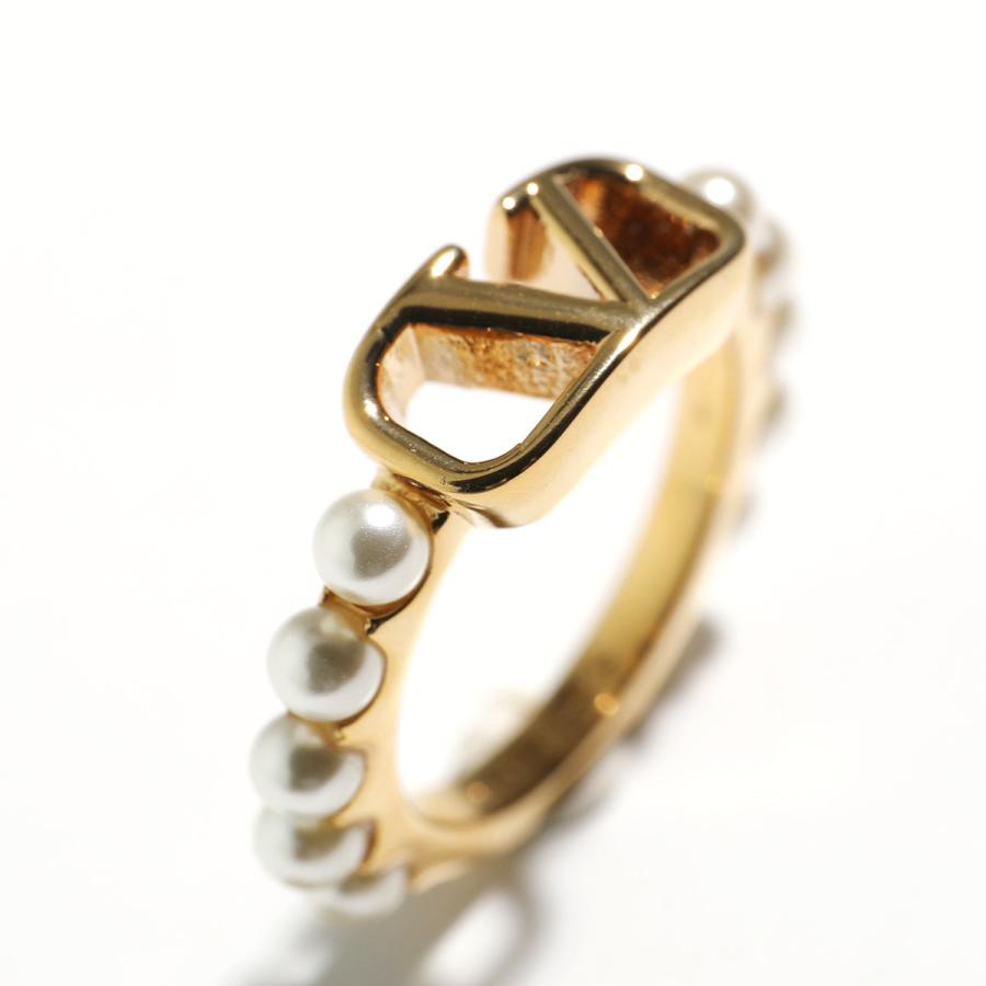 ヴァレンティノ　Vロゴ　シグネチャー　パール　リング　指輪 Vロゴ シグネチャー メタル X パール リング for ウィメンズ インチ