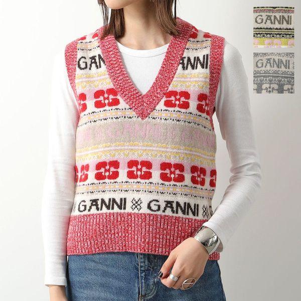 GANNI（ガニー） ニットベスト Logo Wool Mix Vest K1902 K1972 K2036