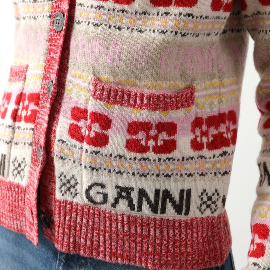 GANNI（ガニー） カーディガン Logo Wool Mix Cardigan K1901 K1959