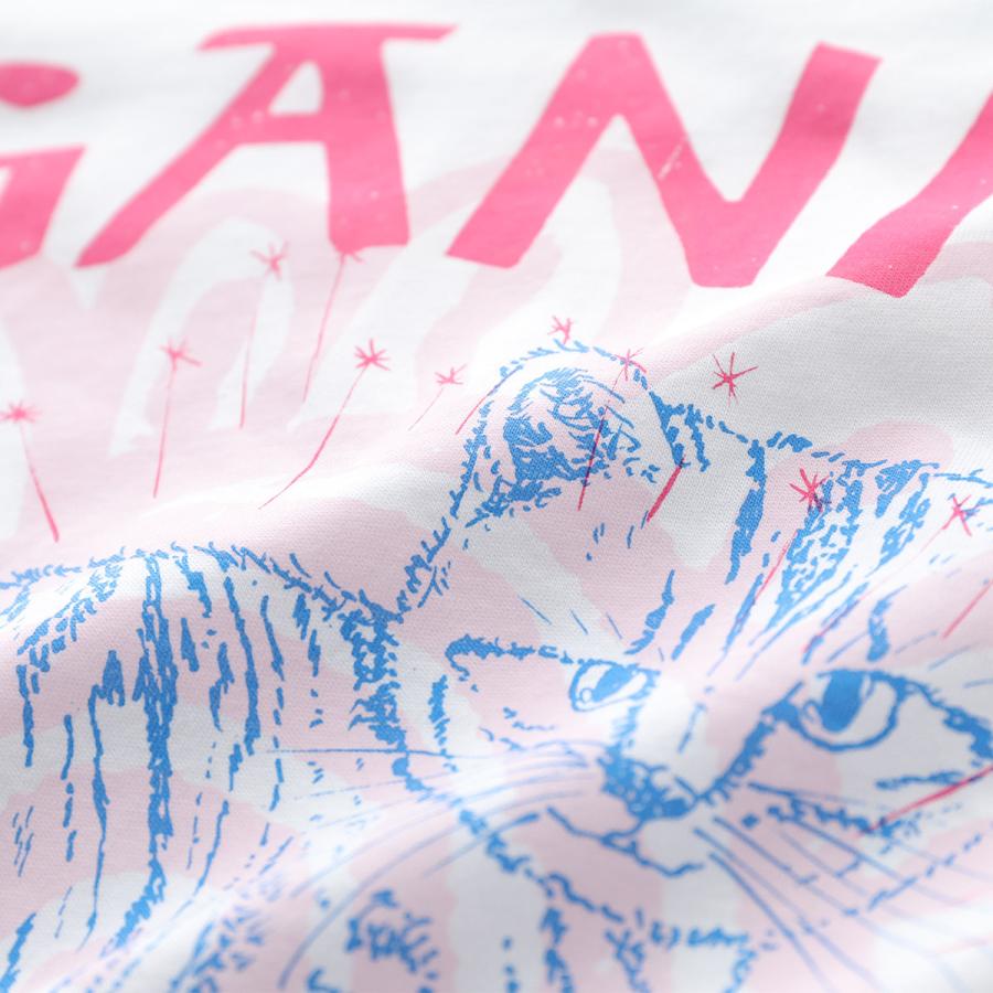 GANNI ガニー 長袖 Tシャツ Light Jersey Cat TV Long Sleeve T-shirt T3534 T3595 3578 レディース ロンT コットン ロゴ クルーネック カラー2色｜s-musee｜13