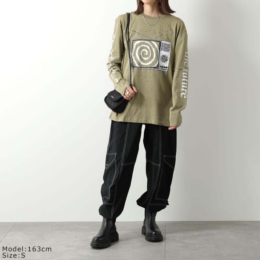 GANNI ガニー 長袖 Tシャツ Light Jersey Cat TV Long Sleeve T GANNI ガニー 長袖 Tシャツ Light Jersey Cat TV Long Sleeve T