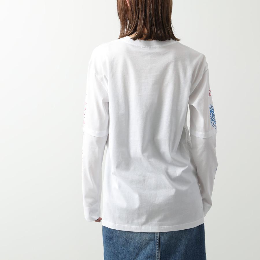 GANNI ガニー 長袖 Tシャツ Light Jersey Cat TV Long Sleeve T-shirt T3534 T3595 3578 レディース ロンT コットン ロゴ クルーネック カラー2色｜s-musee｜11