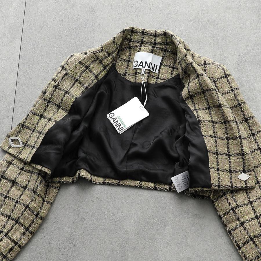 レディース GANNI チェックジャケット ショート丈 サイズ40