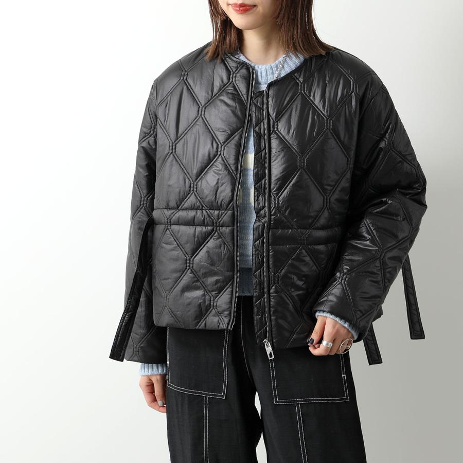 GANNI ガニー キルティングジャケット Shiny Quilt Jacket F8063 F8208 6632 レディース ショート丈 ブルゾン ノーカラー 軽量 カラー2色｜s-musee｜03