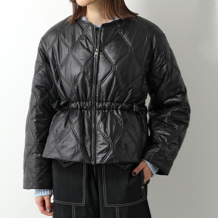 GANNI ガニー キルティングジャケット Shiny Quilt Jacket F8063 F8208 6632 レディース ショート丈 ブルゾン ノーカラー 軽量 カラー2色｜s-musee｜07