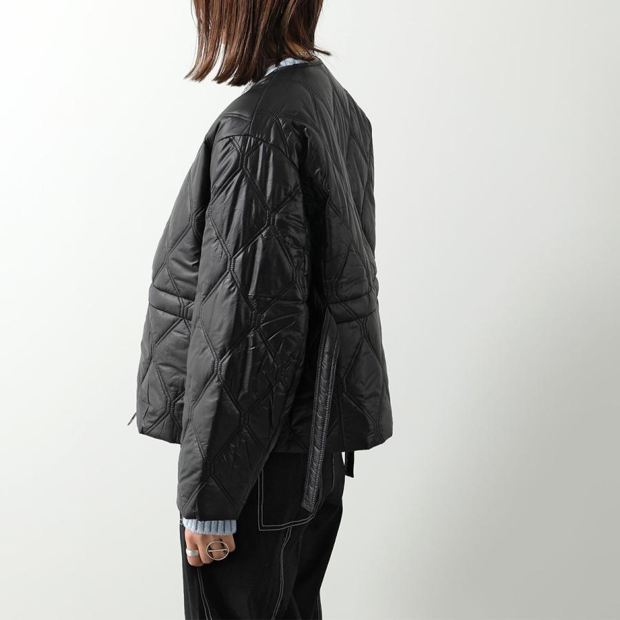 GANNI ガニー キルティングジャケット Shiny Quilt Jacket F8063 F8208 6632 レディース ショート丈 ブルゾン ノーカラー 軽量 カラー2色｜s-musee｜08