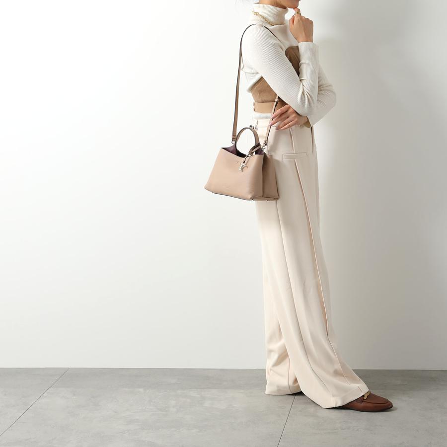 極美品 TODs トッズ ハンドバッグ チャーム付 レザー ベージュ TOD'S（トッズ） TODS ショルダーバッグ T TIMELESS Tタイムレス
