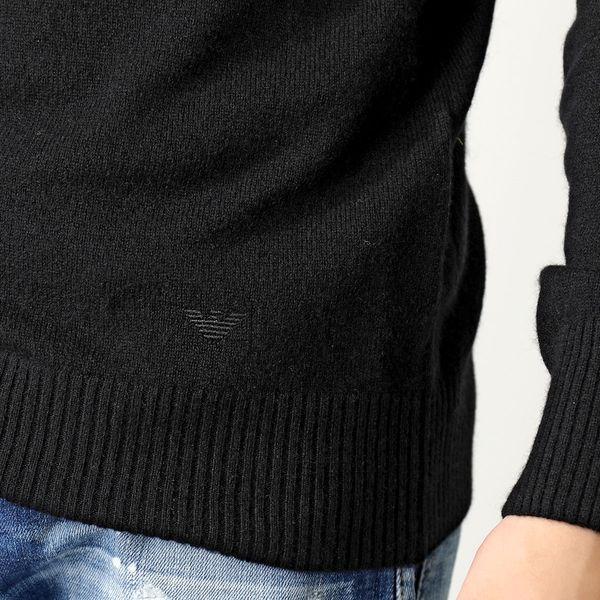 EMPORIO ARMANI エンポリオアルマーニ ニット 8N1M39 1M71Z メンズ セーター カシミヤ クルーネック 長袖 ロゴ刺繍 0999/NERO｜s-musee｜02