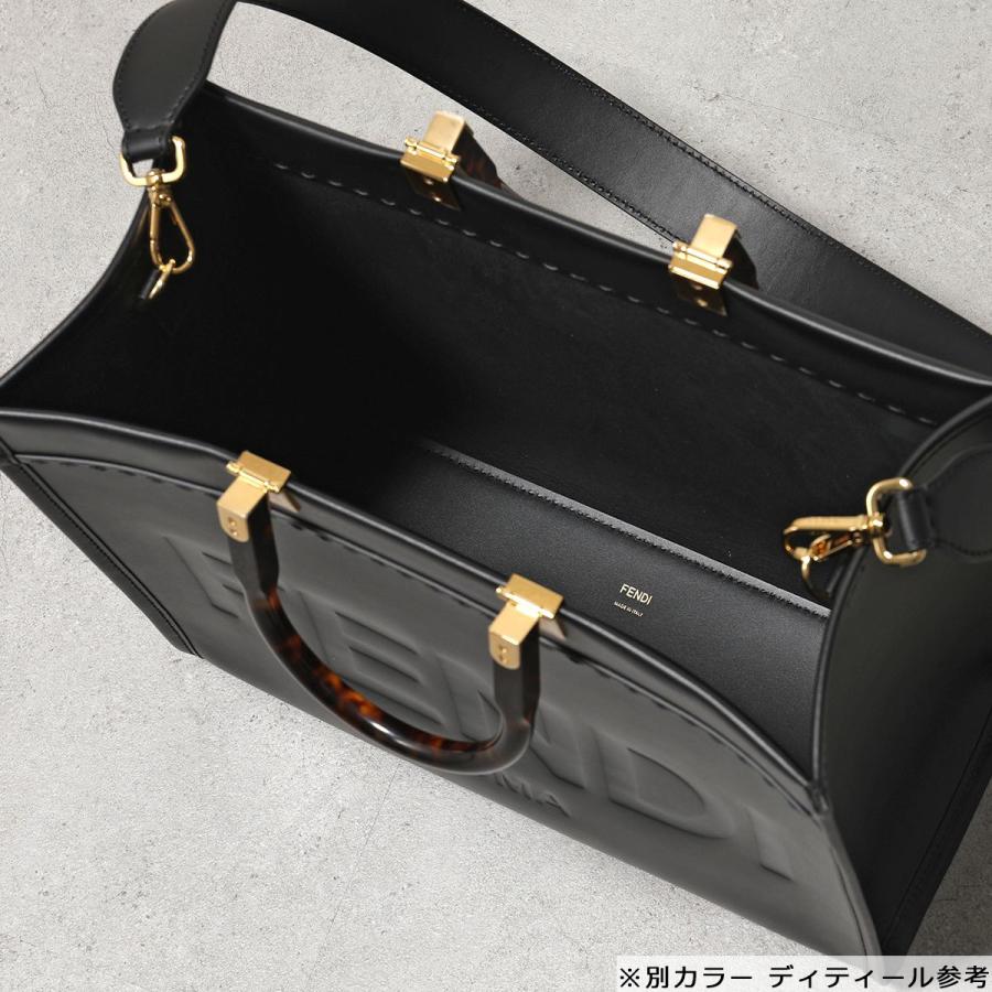 フェンディ FENDI サンシャインミディアム 8BH386 ブラック レザー レディース ショルダーバッグ FENDI（フェンディ） バッグ トートバッグ 8BH386ABVL サンシャイン