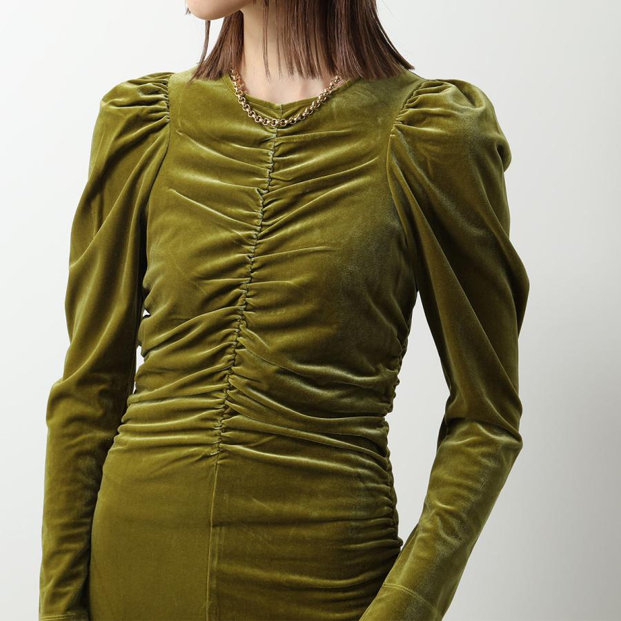 GANNI（ガニー） ワンピース Velvet Jersey Gathered Long Dress