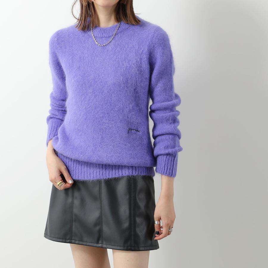 GANNI ガニー セーター Brushed Alpaca O-Neck ブラッシュ アルパカ O ネック K2031 K2104 2592 レディース ニット 長袖 ロゴ刺繍 カラー2色｜s-musee｜05