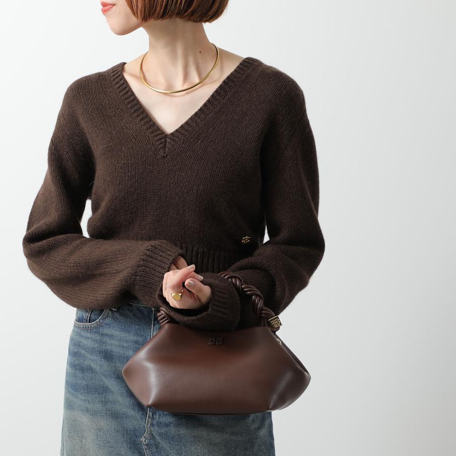 GANNI ガニー ハンドバッグ BOU BAG SMALL A5241 A5245 A6335 A5906 レディース ショルダーバッグ ブーバッグ リサイクルレザー バタフライロゴ カラー4色の画像
