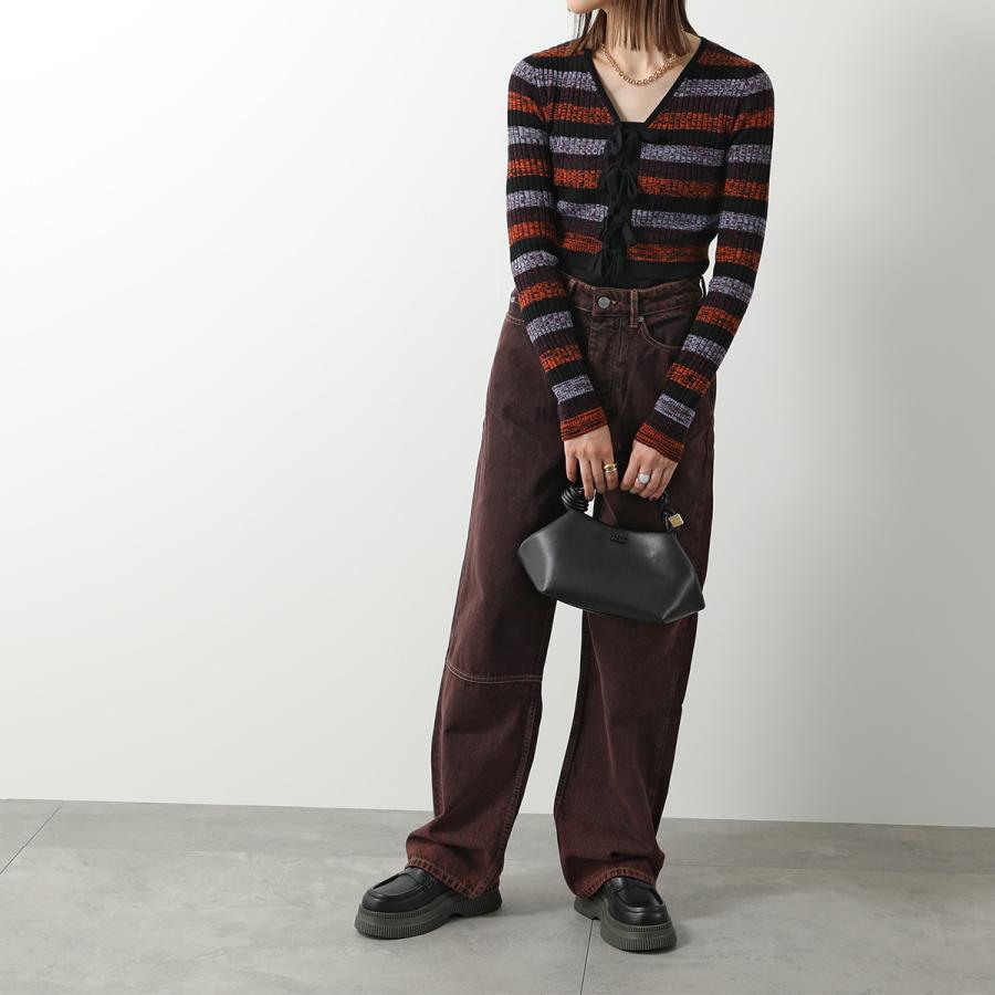GANNI ガニー ハンドバッグ BOU BAG SMALL A5241 A5245 A6335 A5906 レディース ショルダーバッグ ブーバッグ リサイクルレザー バタフライロゴ カラー4色の画像