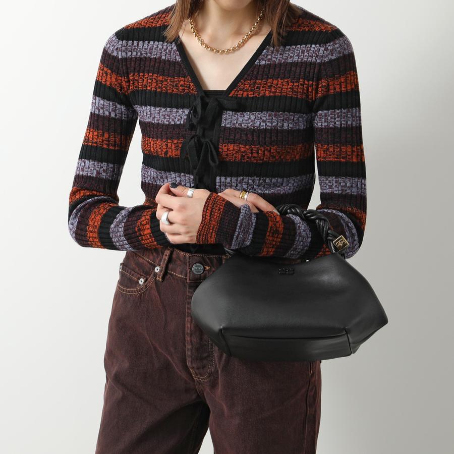 GANNI ガニー ハンドバッグ BOU BAG SMALL A5241 A5245 A6335 A5906 レディース ショルダーバッグ ブーバッグ リサイクルレザー バタフライロゴ カラー4色の画像