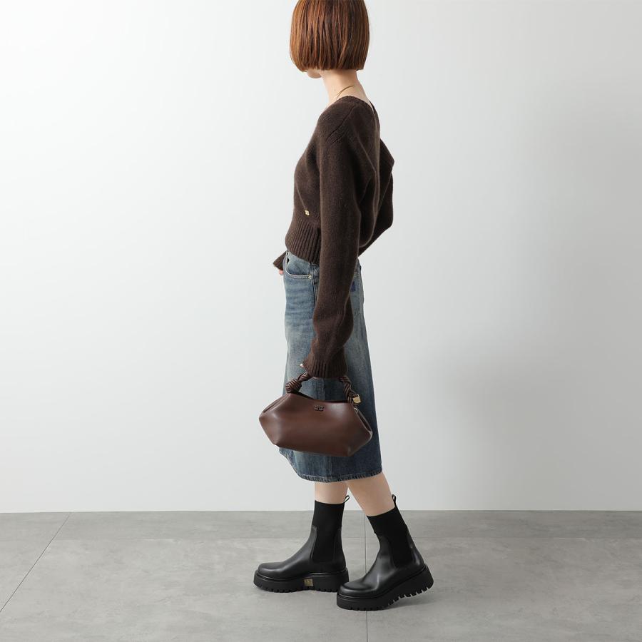 GANNI ガニー ハンドバッグ BOU BAG SMALL A5241 A5245 A6335 A5906 レディース ショルダーバッグ ブーバッグ リサイクルレザー バタフライロゴ カラー4色の画像