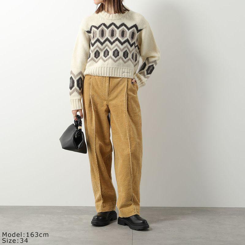 GANNI（ガニー） ワイドパンツ Corduroy Relaxed Pleated PANTS F8552