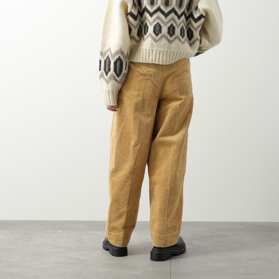 GANNI ガニー ワイドパンツ Corduroy Relaxed Pleated PANTS F8552 6303 レディース コーデュロイ センタープレス入り 017/Taos-Taupe_4