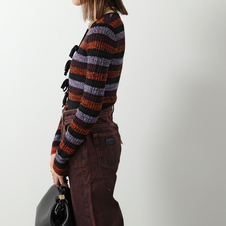 GANNI ガニー カーディガン Sprayed Merino Rib Cropped Cardigan 