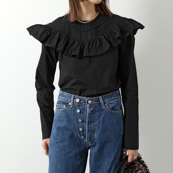 GANNI ガニー ブラウス Cotton Poplin Frill コットン ポプリン フリル  