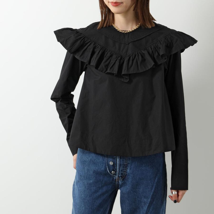 GANNI ガニー ブラウス Cotton Poplin Frill コットン ポプリン フリル 