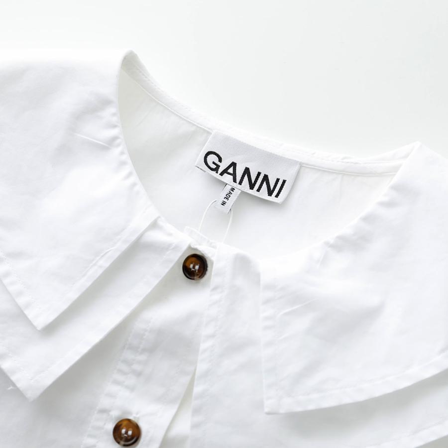 GANNI ガニー シャツ Cotton Poplin Double-Collar Shirt コットン