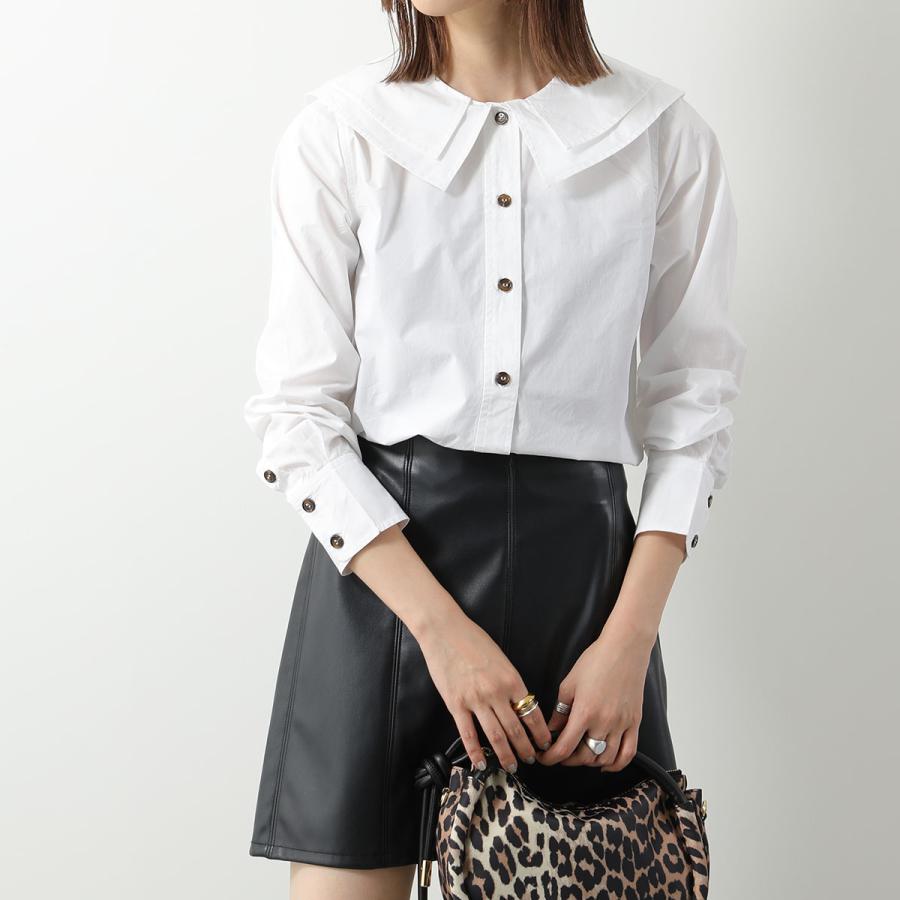 GANNI ガニー シャツ Cotton Poplin Double-Collar Shirt GANNI ガニー シャツ Cotton Poplin Double-Collar Shirt