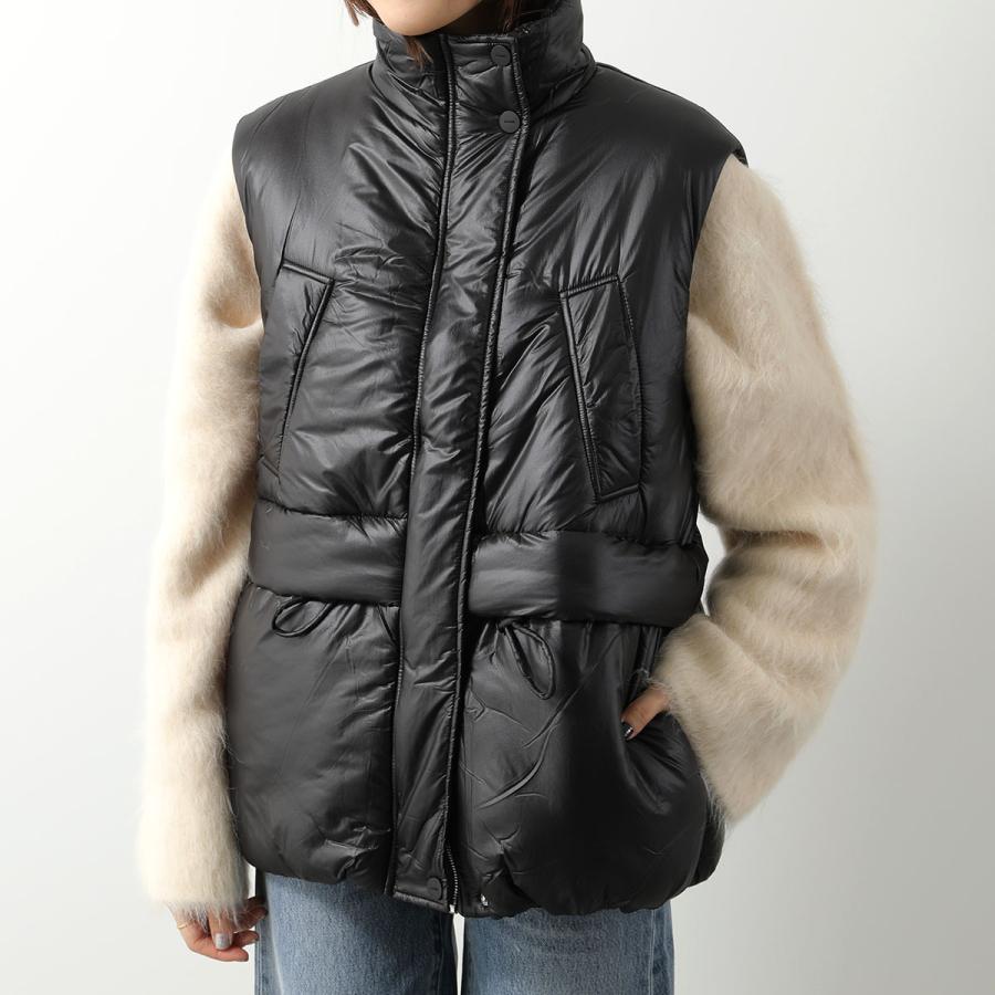 GANNI ガニー 中綿ベスト Shiny Quilt Vest F8386 6632 レディース ジレ ハイネック 099/Black｜s-musee｜07