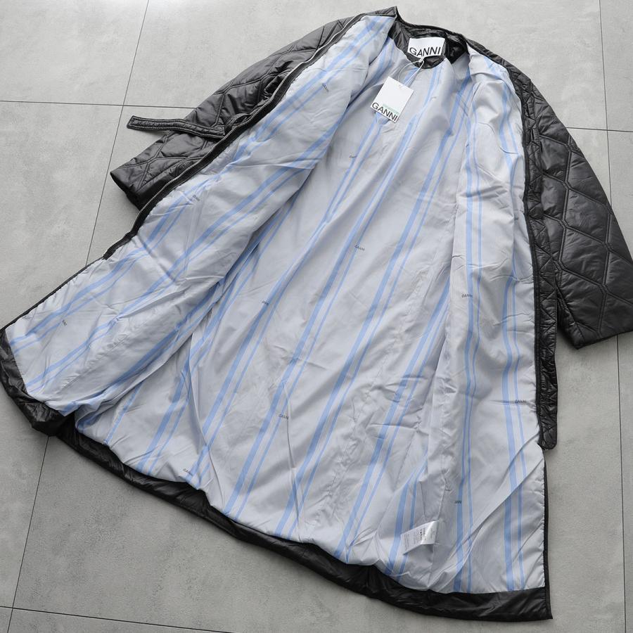 GANNI ガニー キルティングコート Shiny Quilt Long Coat F8383 F8535 6632 レディース ジャケット ロング丈 ノーカラー 軽量 カラー2色｜s-musee｜11