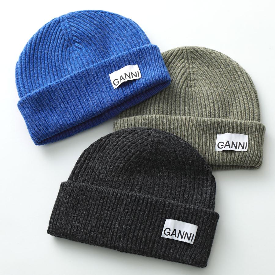 GANNI（ガニー） ニット帽 Light Structured Rib Knit Beanie A5118